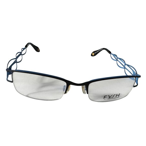 Fysh 3432 Eyeglasses Blue Black 51-19-135 Urban Eyewear 12k Optical Frames Only - Picture 1 of 11